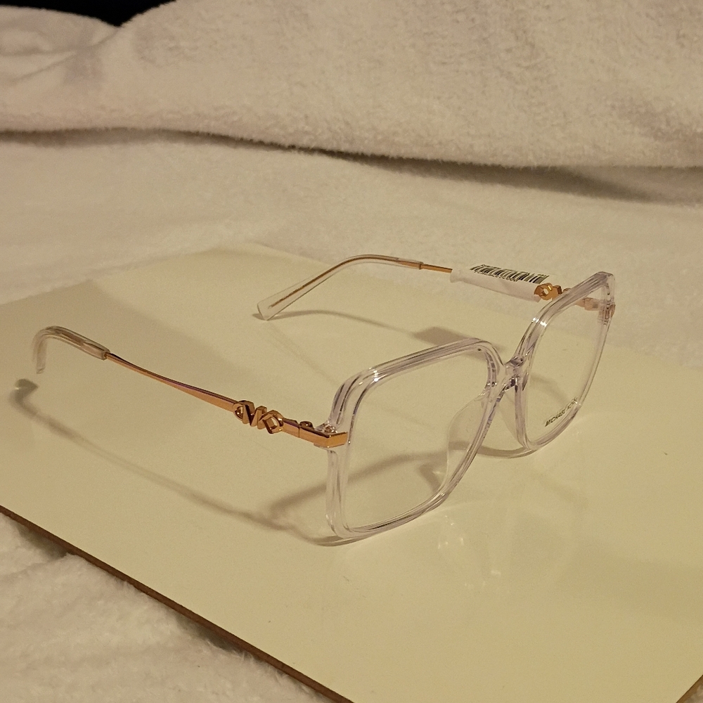 Michael Kors Transparent Square Glasses with Gold Details - Picture 4 of 4